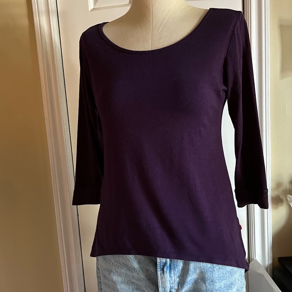 Oöm Ethikwear Purple Long Sleeve Top with Flowy Back